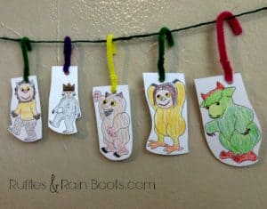 From Ruffles And Rain Boots: Where the Wild Things Are, free printable, play garland, story garland