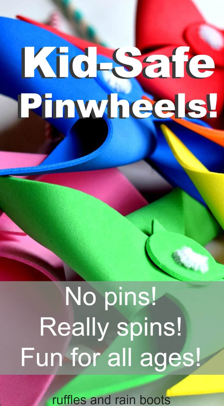 Make these kid safe, pin free pinwheels with just a few supplies. They last forever and really spin!