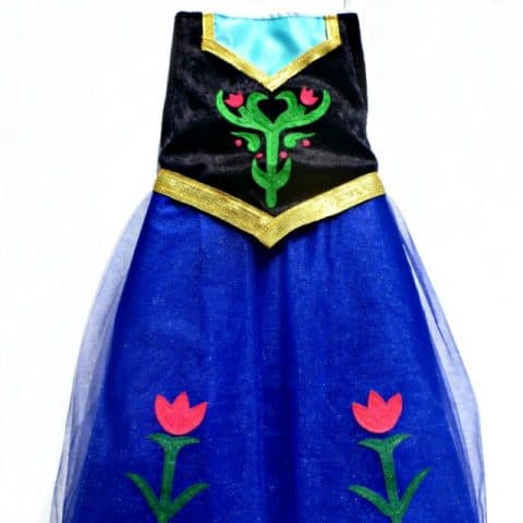 strapless open back dress Posh Peanut Toddler Girl's Disney Frozen Anna Twirl Dress in Blue, 2 Toddler, Viscose from Bamboo main image 0