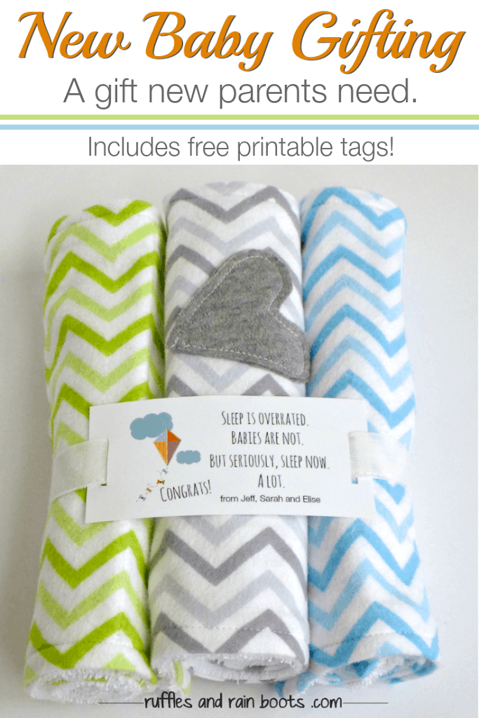 Easy Baby Burp Cloth Tutorial - Because ALL parents need these and they are a perfect beginning sewing project. #baby #newbaby #beginnersewing #sewingforbaby #rufflesandrainboots