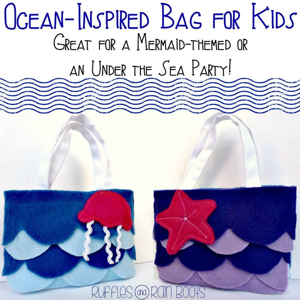 Ocean-themed felt kid's bag from Ruffles and Rain Boots