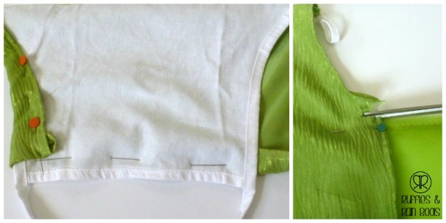 Wrap fabric around TinkerBell apron