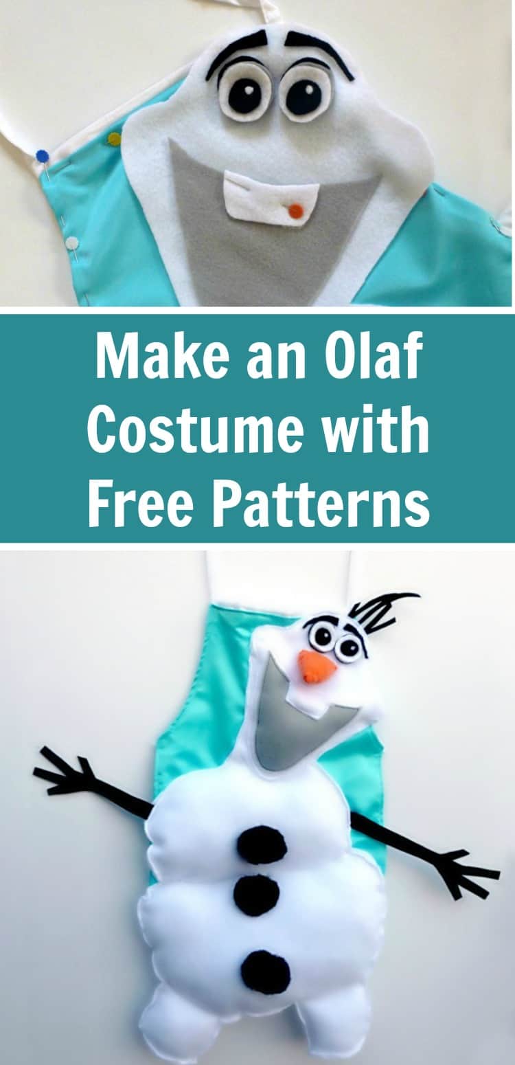 Make this Olaf dress up costume for any snowman fan. Included are free patterns and a step by step tutorial. #rufflesandrainboots #frozen #disney #costume #dressup