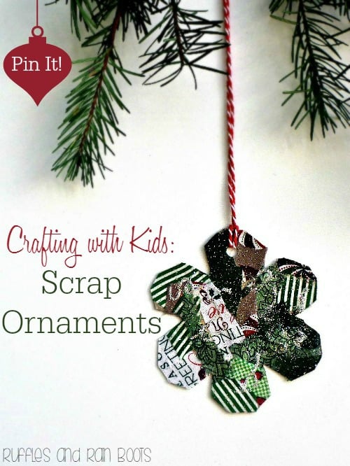 Fabric Scrap Ornaments by Ruffles and Rain Boots