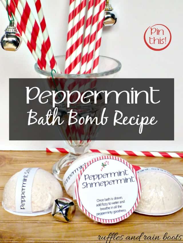 Peppermint Bath Bomb and Printable from Ruffles and Rain Boots