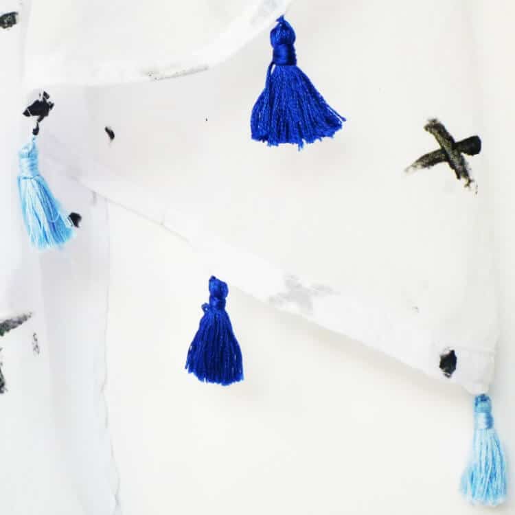 Hand Painted Scarf with Mini Tassels Tutorial