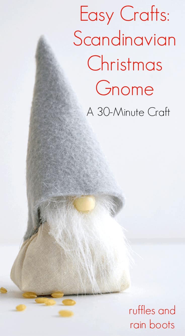 Easy Crafts Scandinavian Christmas Gnome DIY - This 30-minute craft will bring the joy and whimsy of the Christmas gnome into your home.
