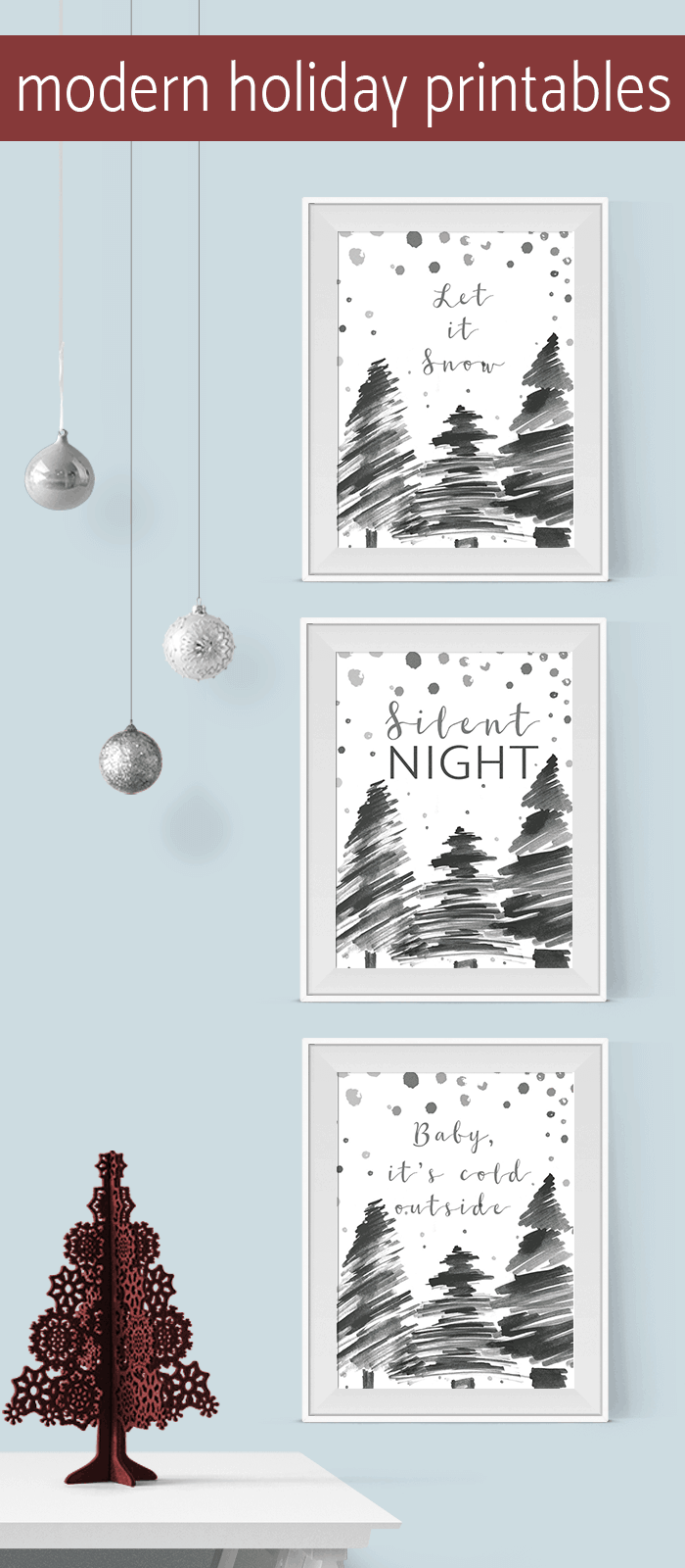 Get these free modern holiday printables AND 10 ways to use printables this holiday season!