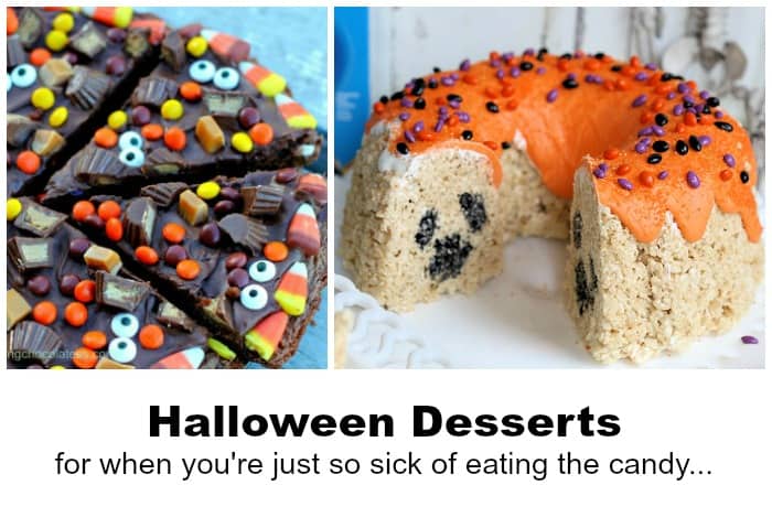 15 Halloween Desserts for when you're sick of eating the kids candy.