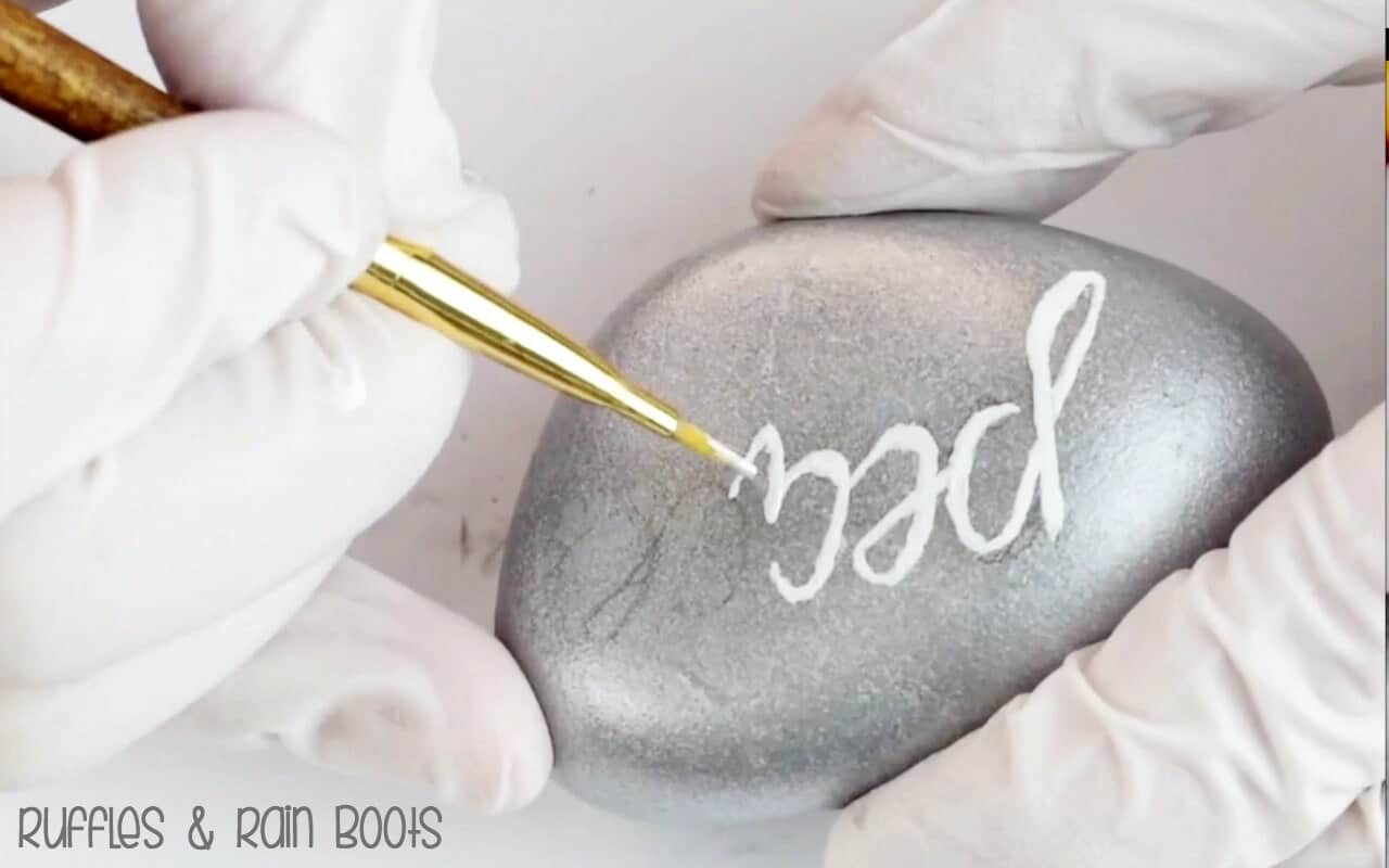 how to paint words on rocks