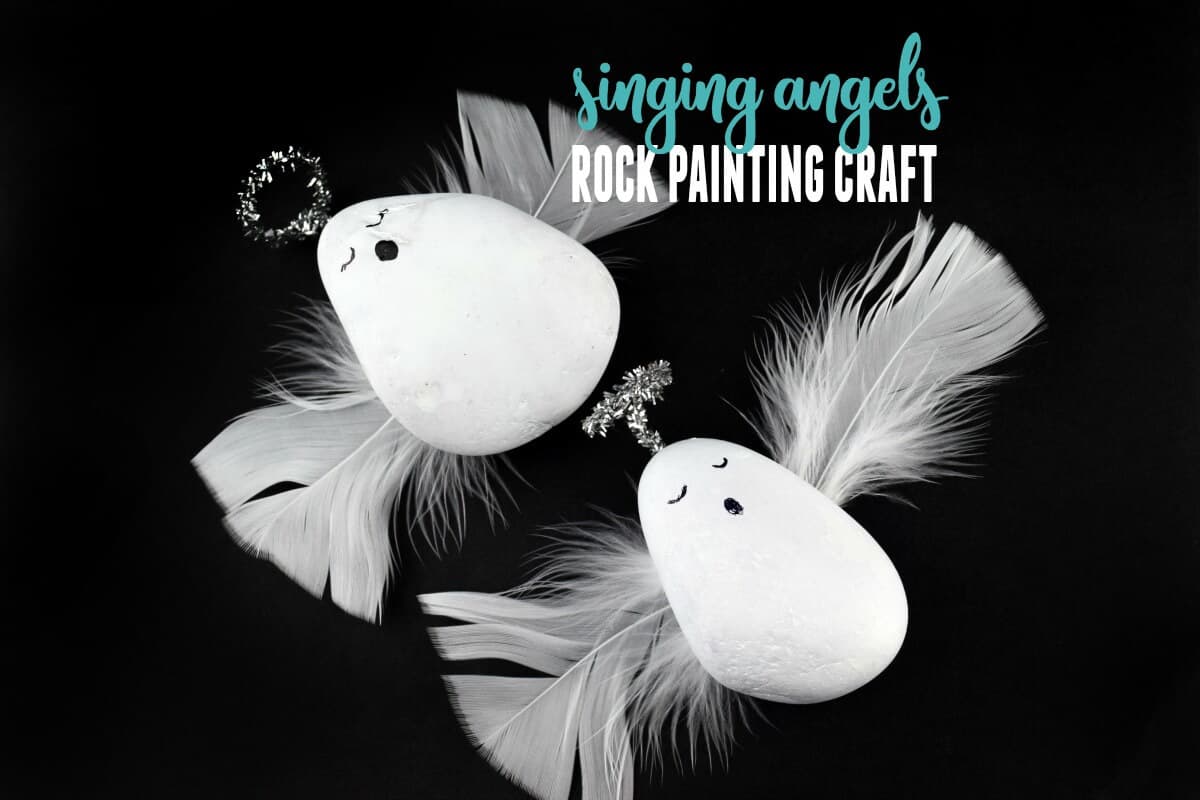 Set up this quick and adorable rock angels craft for the kids