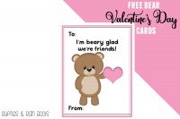 Woodland Animals - Free Bear Valentine's Day Cards for Kids