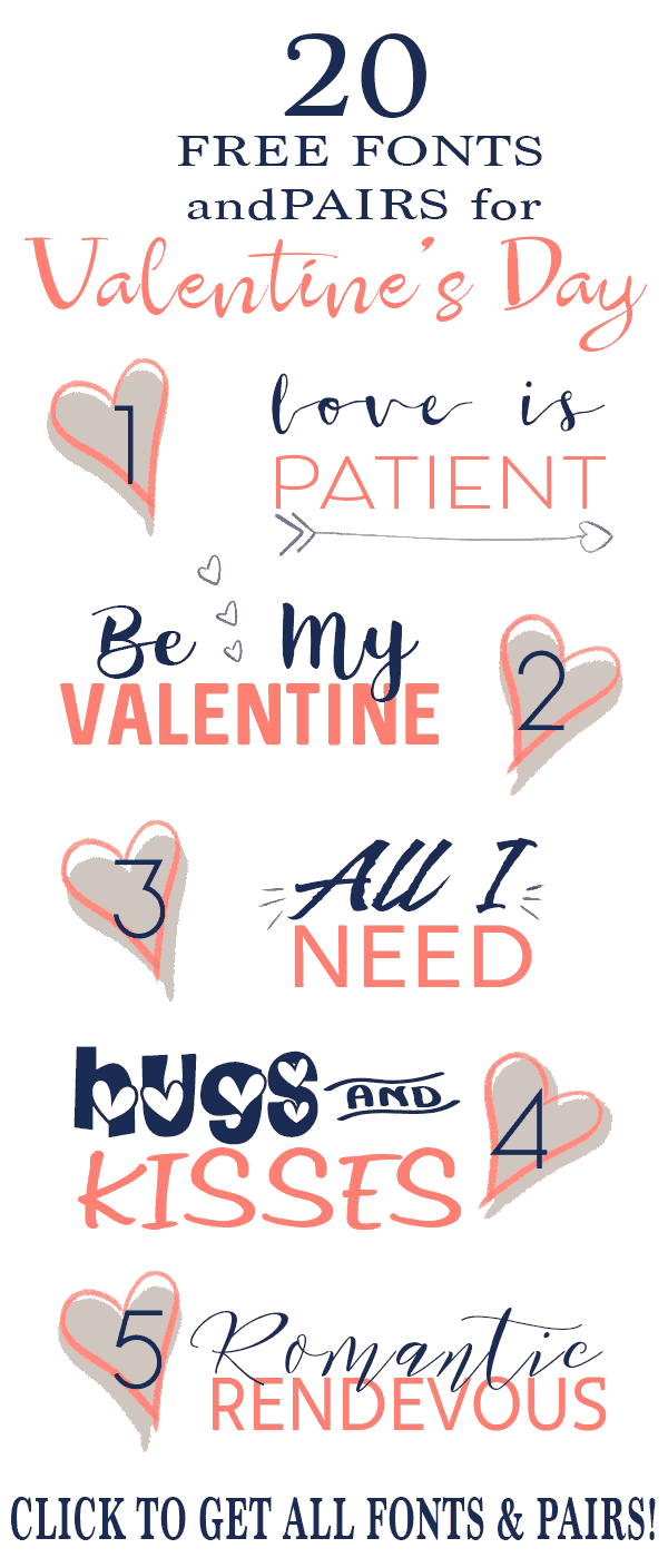 Get these adorable and free fonts for Valentine's Day, wedding invitations, announcements, and crafts. 