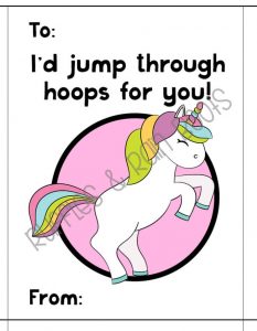 Free Unicorn Valentine's Day Cards for Kids Classroom Printable