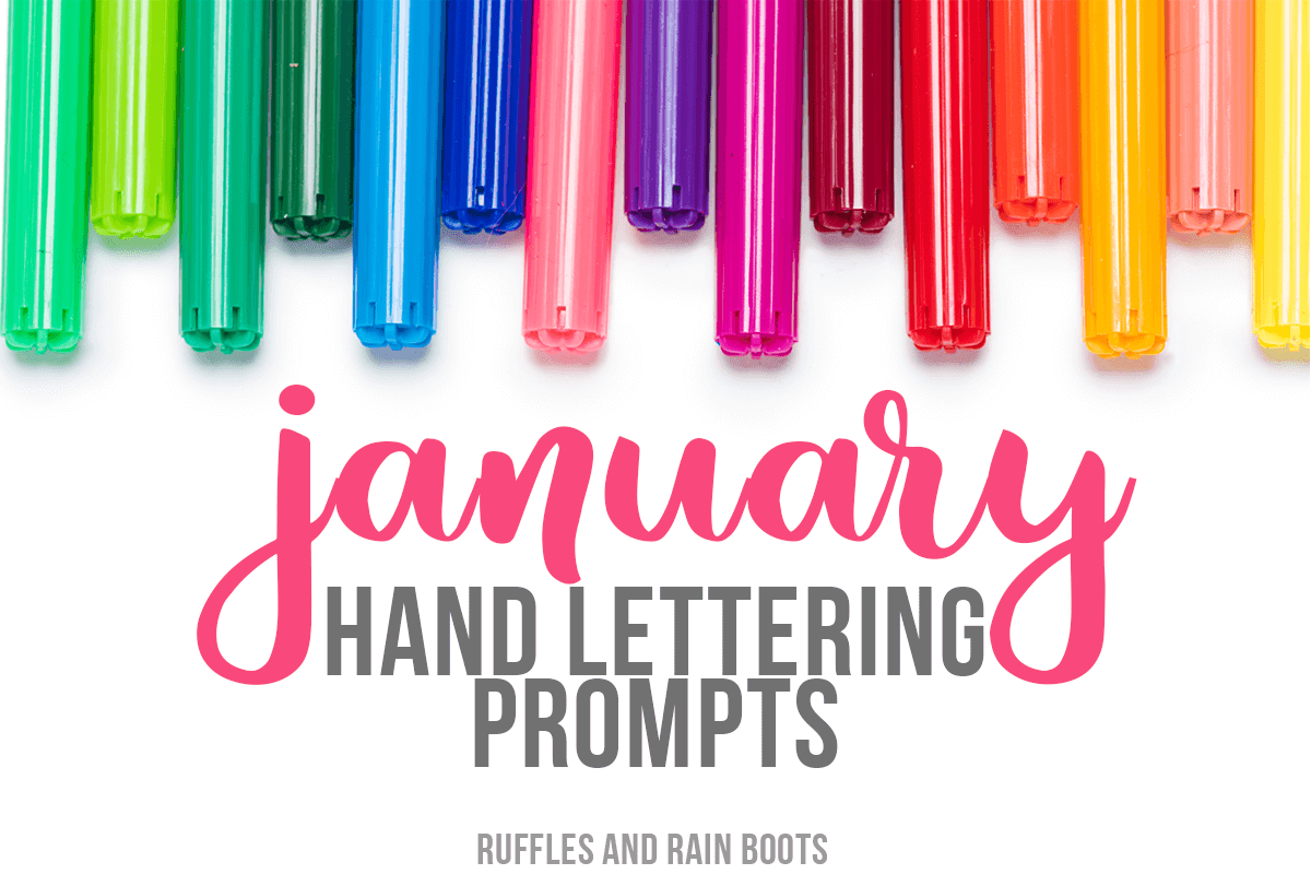 Grab these January Hand Lettering Prompts, featuring 3 font and type styles and a free, 11-page practice workbook! These prompts are also great for bullet journals and doodling.