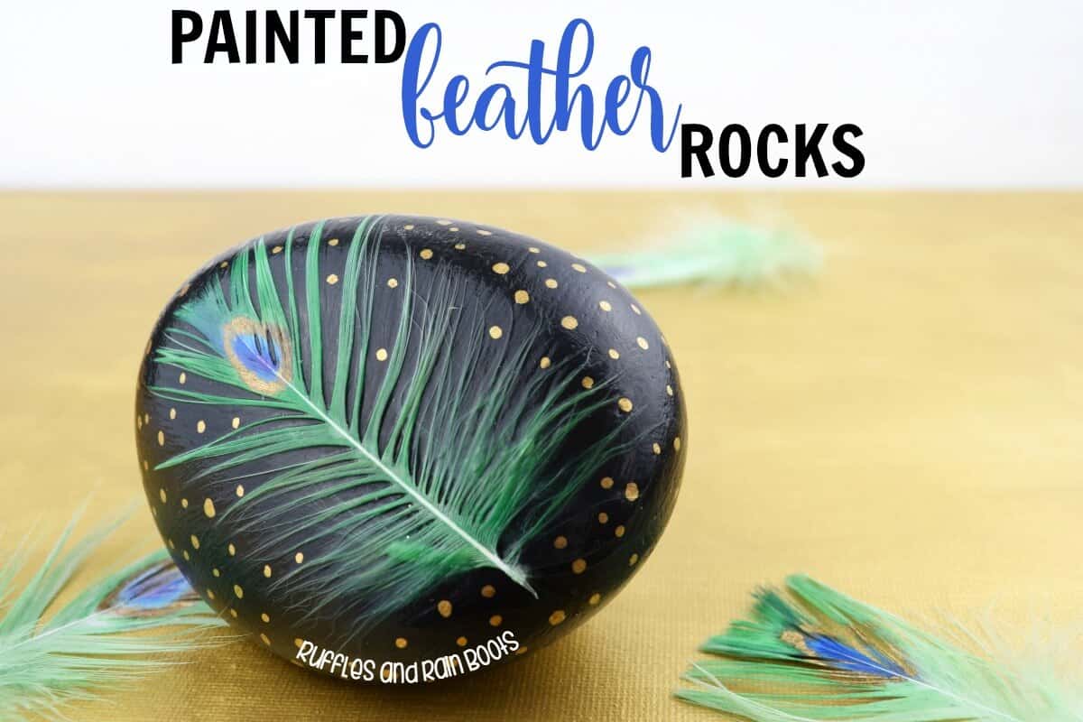 Painted Feather Rocks Rock Painting Ideas
