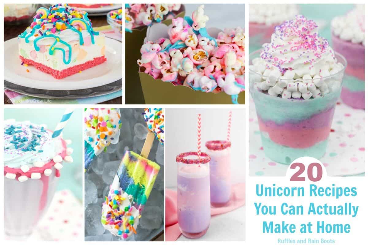 Make one (or all) of these 20 of the best unicorn recipes you can actually make yourself! They're perfect for unicorn lovers, birthdays, or parties.