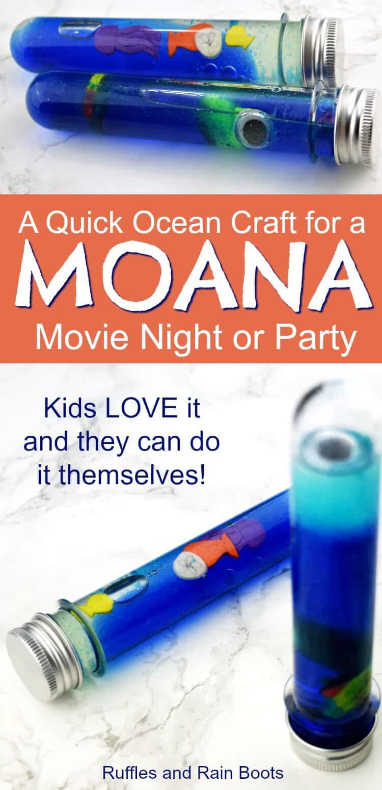 Set up this easy, quick ocean craft for kids for any Moana Party or Moana movie night. Your kids will LOVE that they can do 100% of this by themselves. #ocean #moana