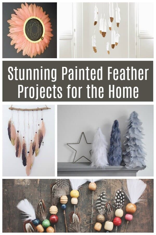 Look at these stunning painted feather projects for the home - amazing natural trend elements inside! And a few are ridiculously easy! #feather #decor #diydecor #paintedfeather #featherpainting #natural #rufflesandrainboots