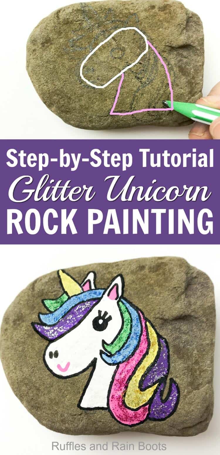 Easy Step By Step Unicorn Rock Painting Idea for Kids and Adults