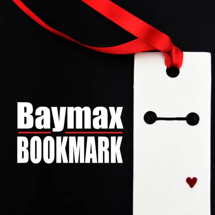 Make this easy polymer clay Baymax bookmark for a great Big Hero 6 movie night craft.