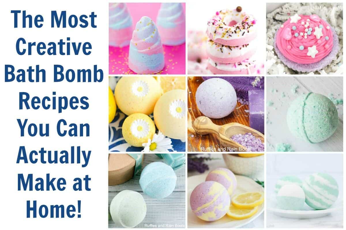 Make any of these creative bath bombs for a great DIY gift idea