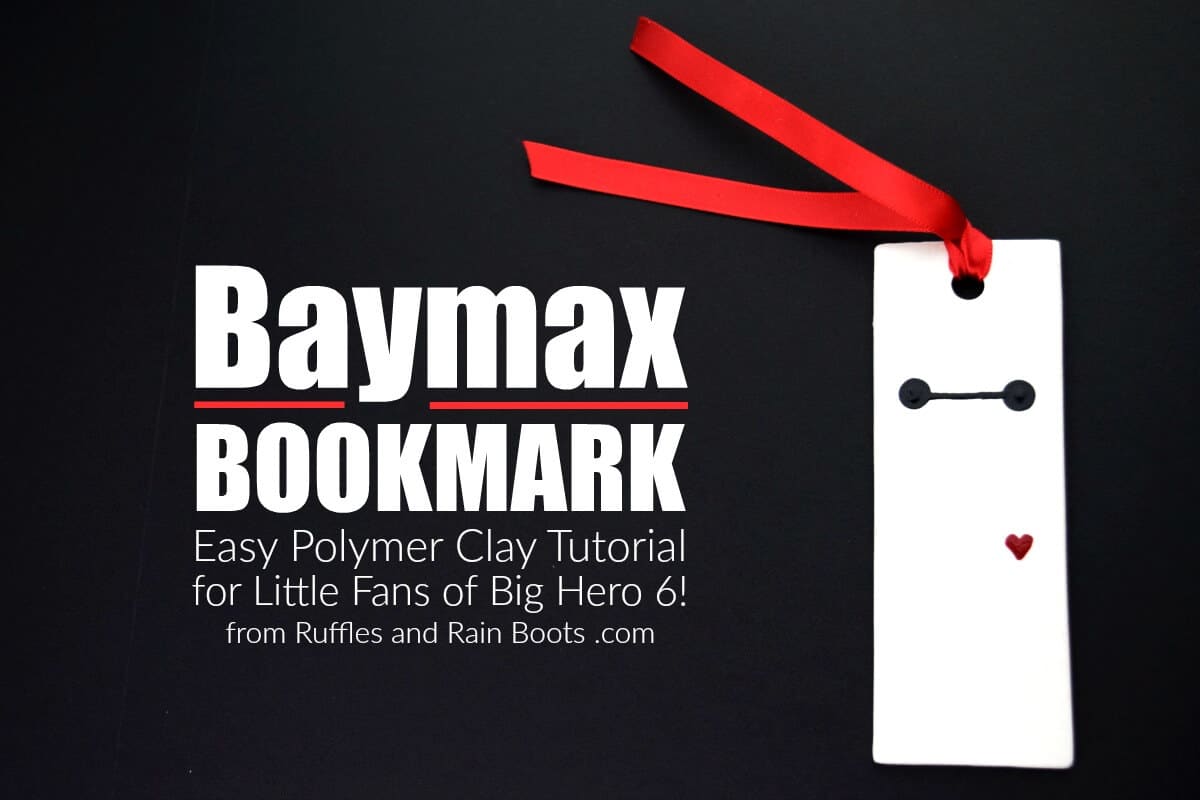 Make this easy polymer clay Baymax bookmark for a great Big Hero 6 movie night craft. 