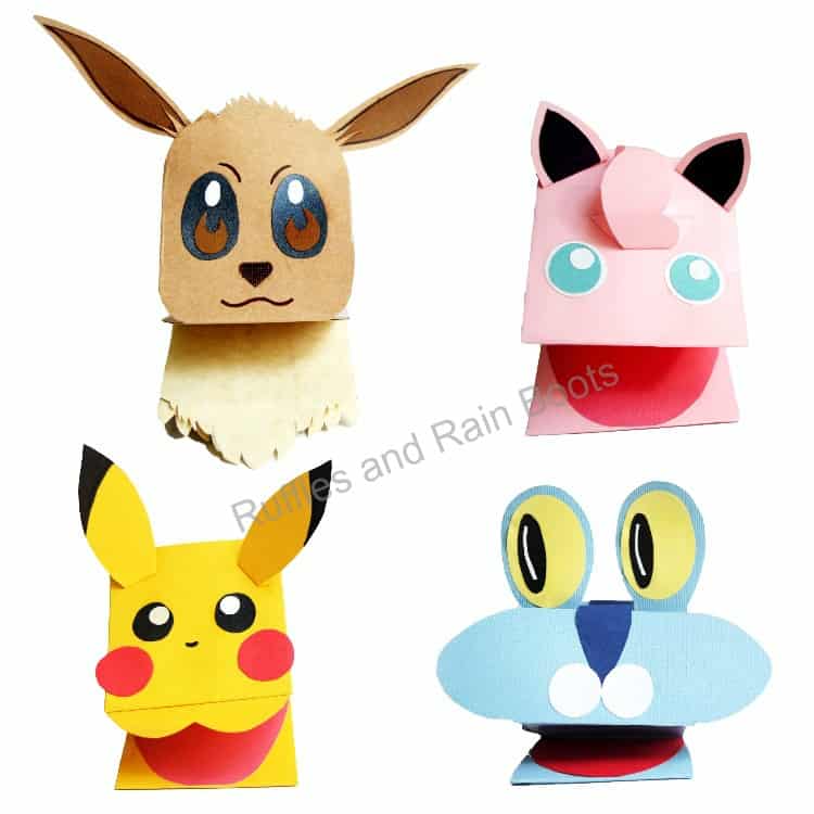 Pokemon Paper Puppets Tutorial from Ruffles and Rain Boots #pokemon #puppets #papercrafting #rufflesandrainboots