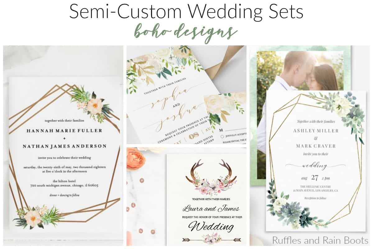boho wedding invitations designs 