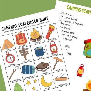 Camping Scavenger Hunt – Printables for Two Age Groups!