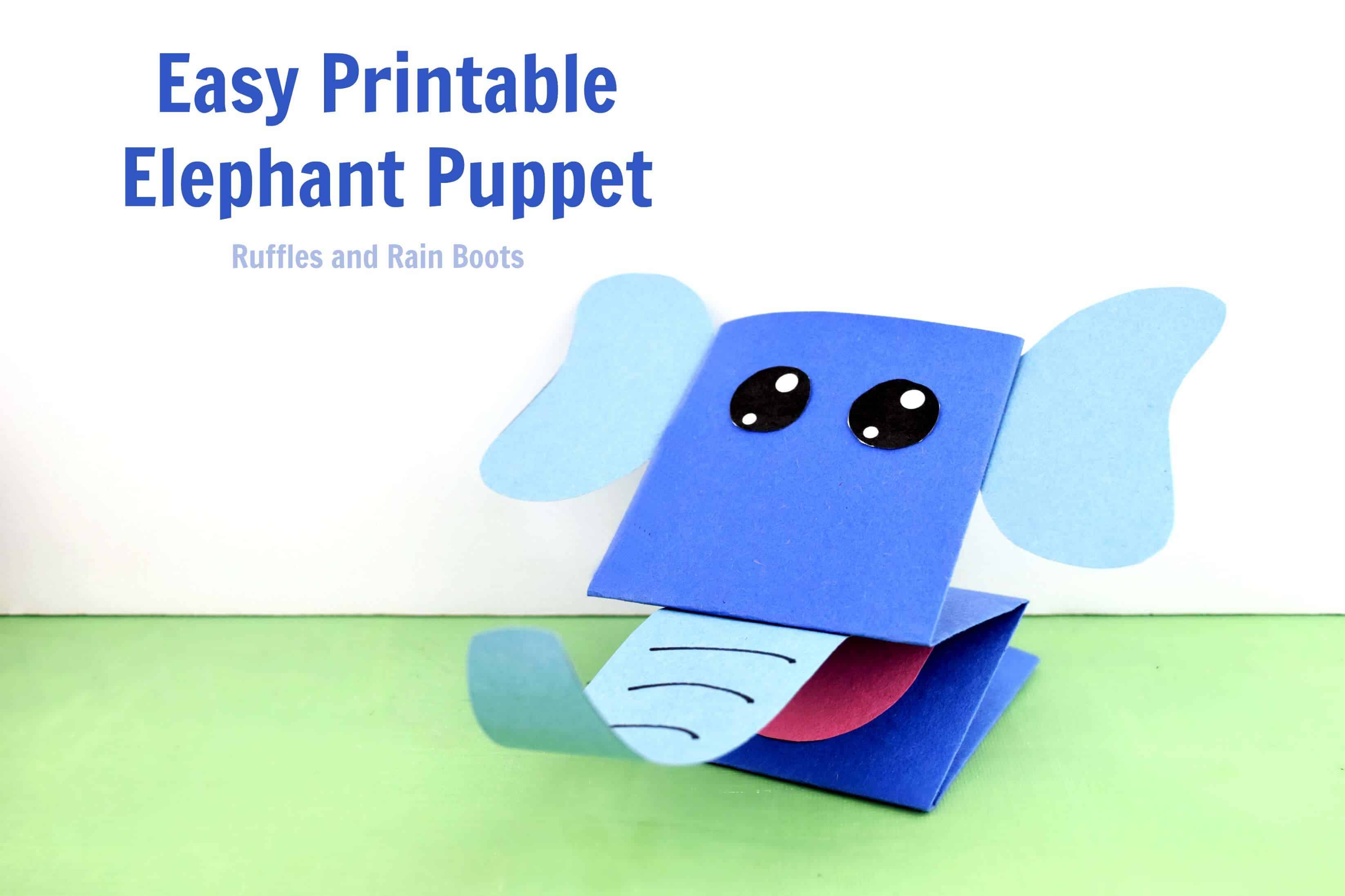 Easy Printable Paper Puppets for Kids Elephant