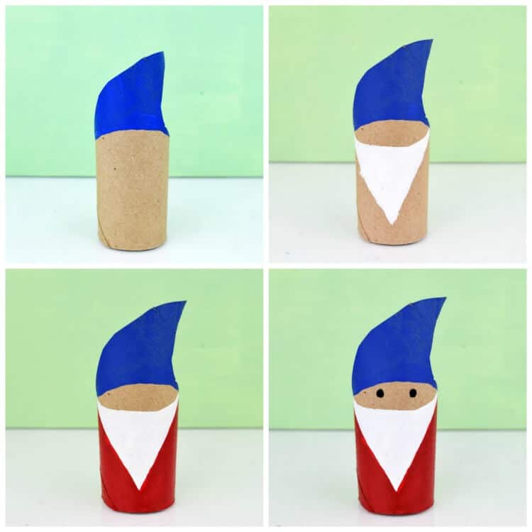 how how to paint a toilet paper roll gnome or wise men craft for kids