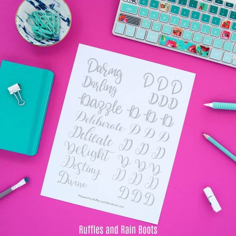 Free Printable: Letter D Hand Lettering Practice Set