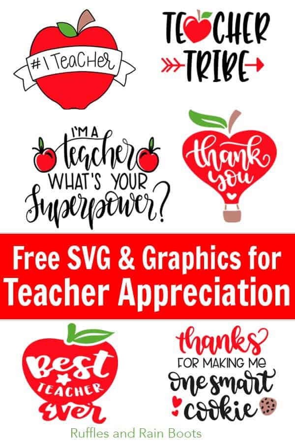 Free Teacher SVG Files - Appreciation Week and Back to School - Ruffles