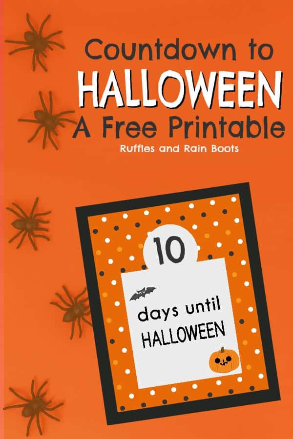 This Halloween Countdown printable set is fun for all ages. One set is a ghost and the other a bat and pumpkin. #halloween #halloweencountdown #halloweenprintable #halloweenforkids #printable #rufflesandrainboots