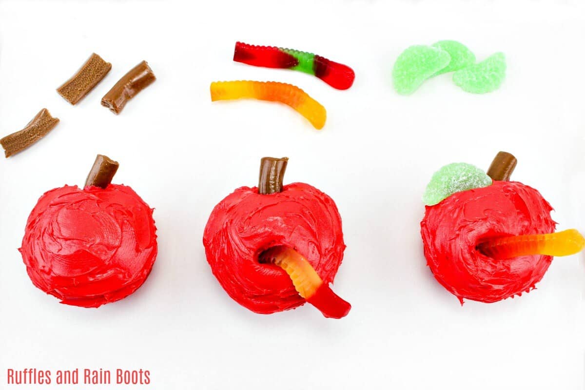 How to make an apple cupcake for Fall, Back to School, Teacher Appreciation, or Graduation