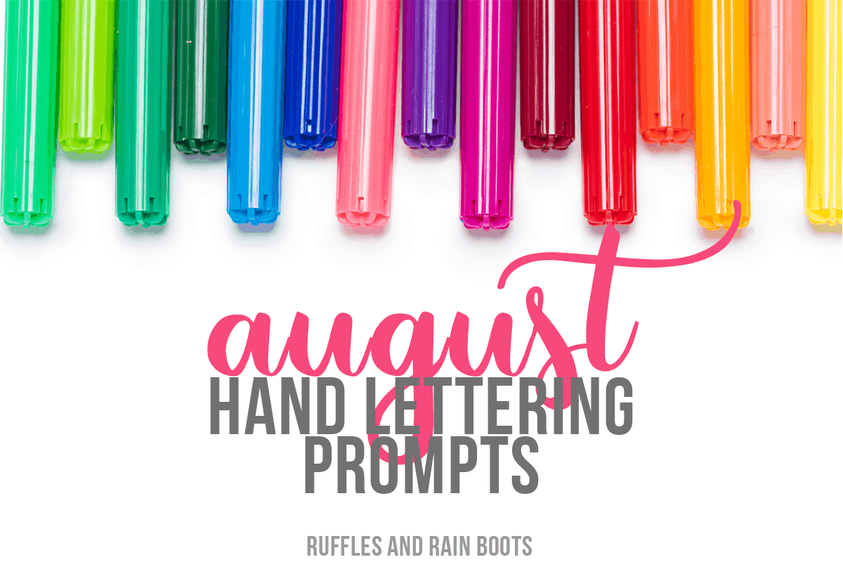 August Hand Lettering practice sheets and workbook