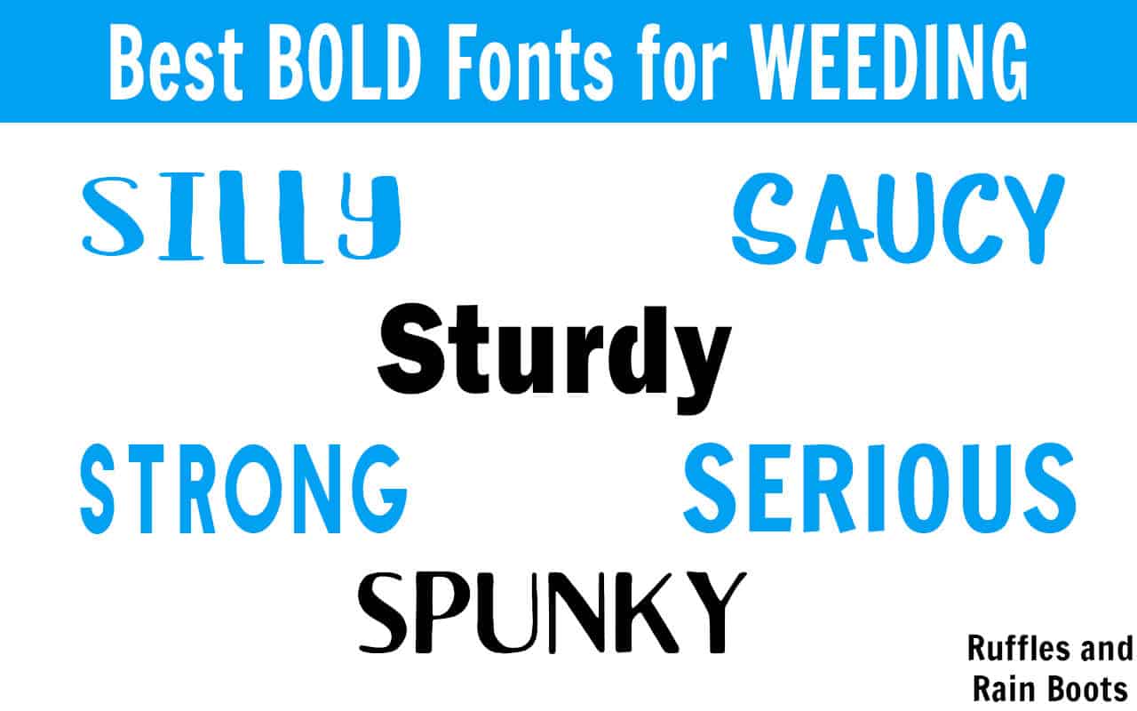 These bold fonts will make weeding vinyl and paper so much easier! #vinylcrafts #digitalcrafts #freefonts #fonts #cricut #silhouette #rufflesandrainboots