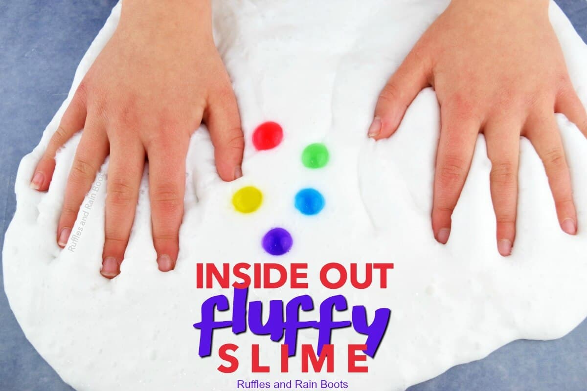 inside out movie night fluffy slime recipe with water beads