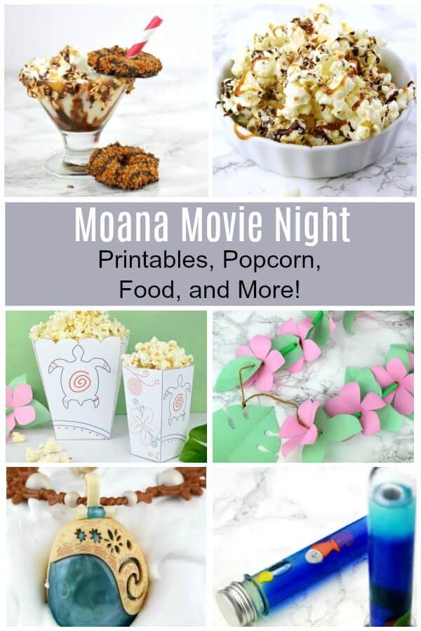 Moana Family Movie Night - Printables, Food, Crafts, and Fun - Set up a fun Moana themed movie night. #moana #movienight #familymovienight #moanaparty #moanaideas #moanapartyideas #disneyprincess #princessmoana #princess #Disneymovienight #Disneycrafts #rufflesandrainboots