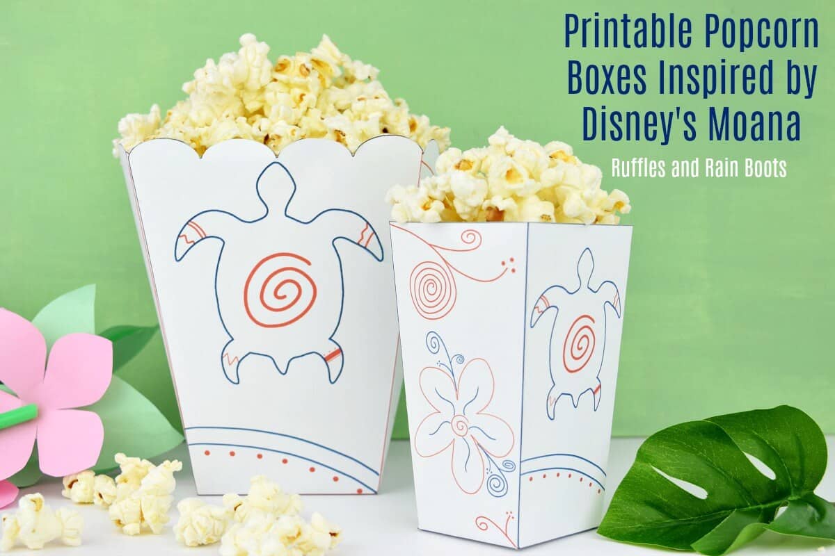 Choose one of two - a Moana popcorn box printable makes for a great family movie night