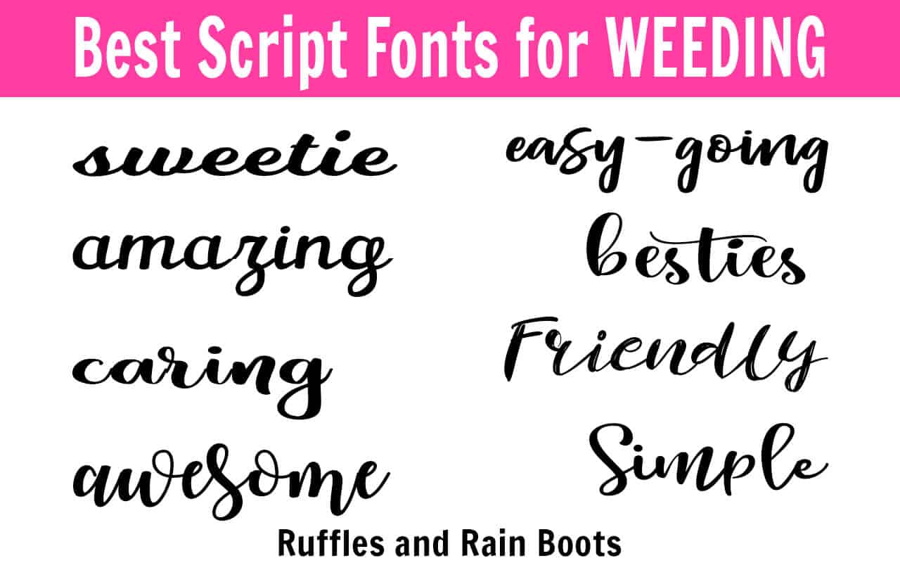 These script fonts will make weeding vinyl and paper so much easier! #vinylcrafts #digitalcrafts #freefonts #fonts #cricut #silhouette #rufflesandrainboots