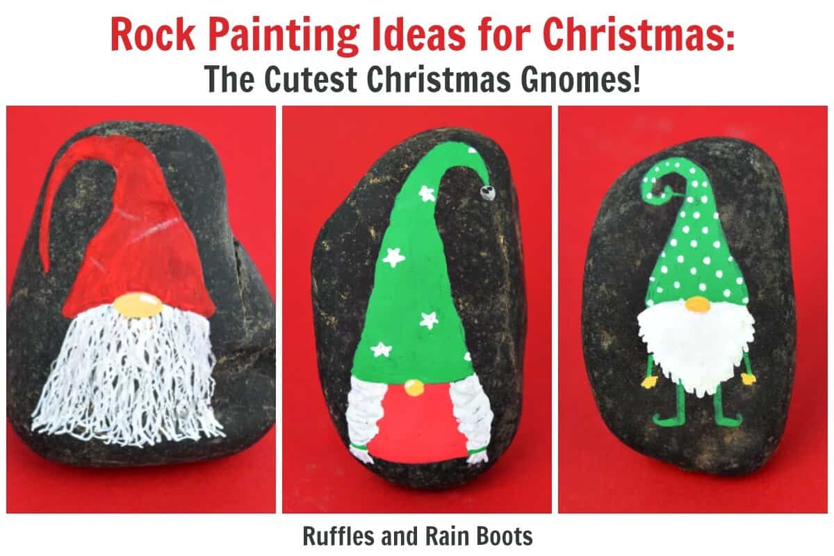 Christmas Gnome Rock Painting Ideas - Rock Painting 101