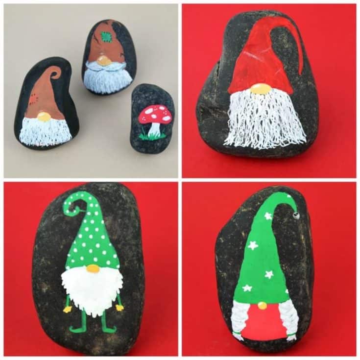 Christmas Gnome Rock Painting Ideas