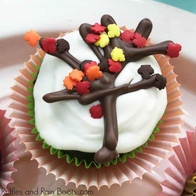 Fall Tree Cupcake in liner