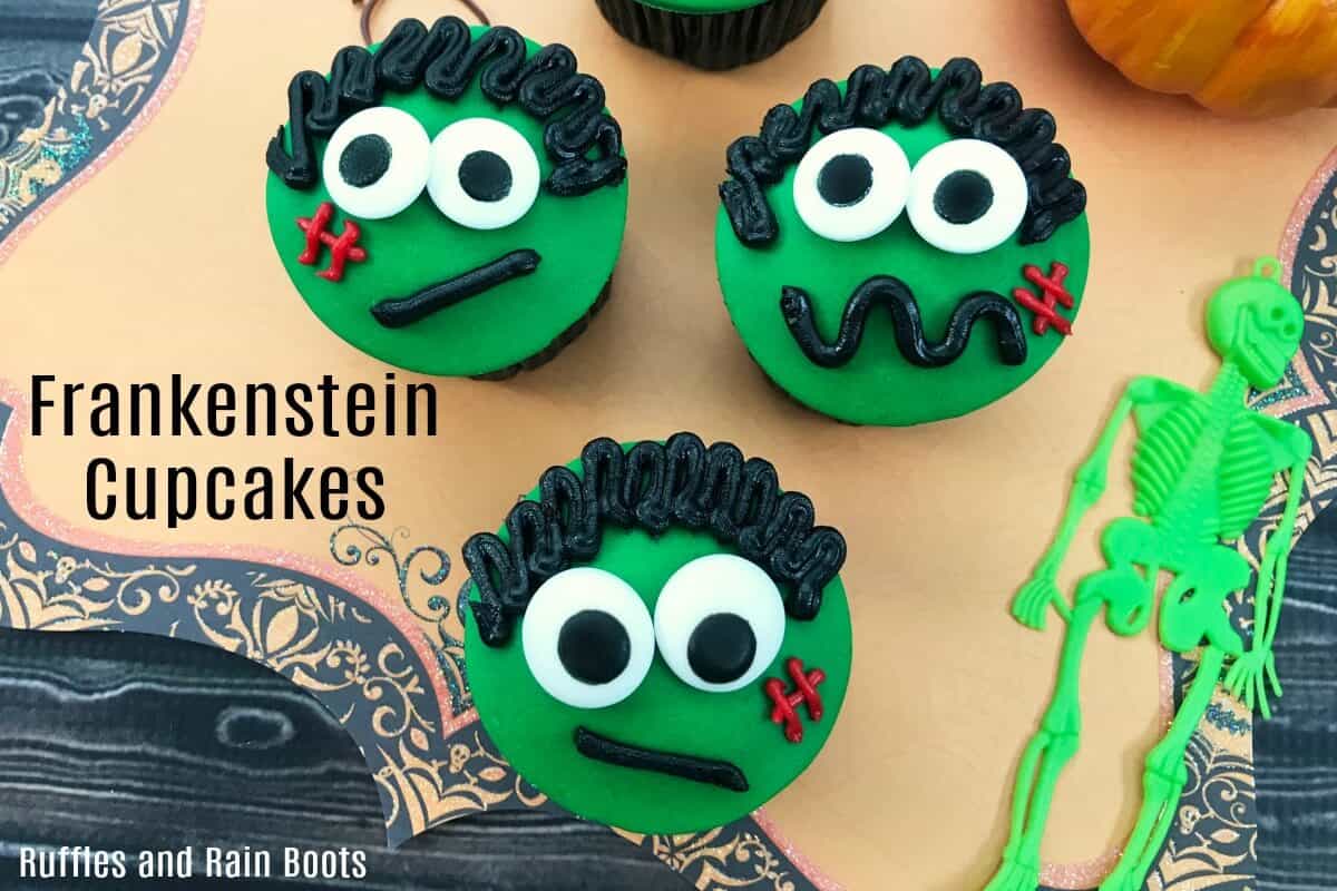Easy and adorable Frankenstein cupcakes for a non-scary Halloween treat