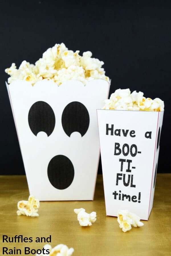 Ghost Halloween Popcorn Box Printable