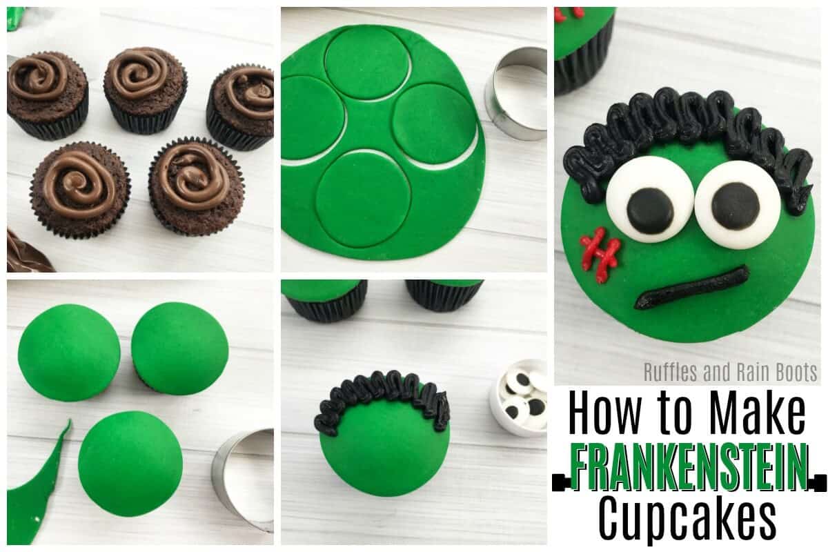 Learn how to make easy Halloween Frankenstein cupcakes - perfect for a Halloween party, trunk or treat idea, or Halloween movie night