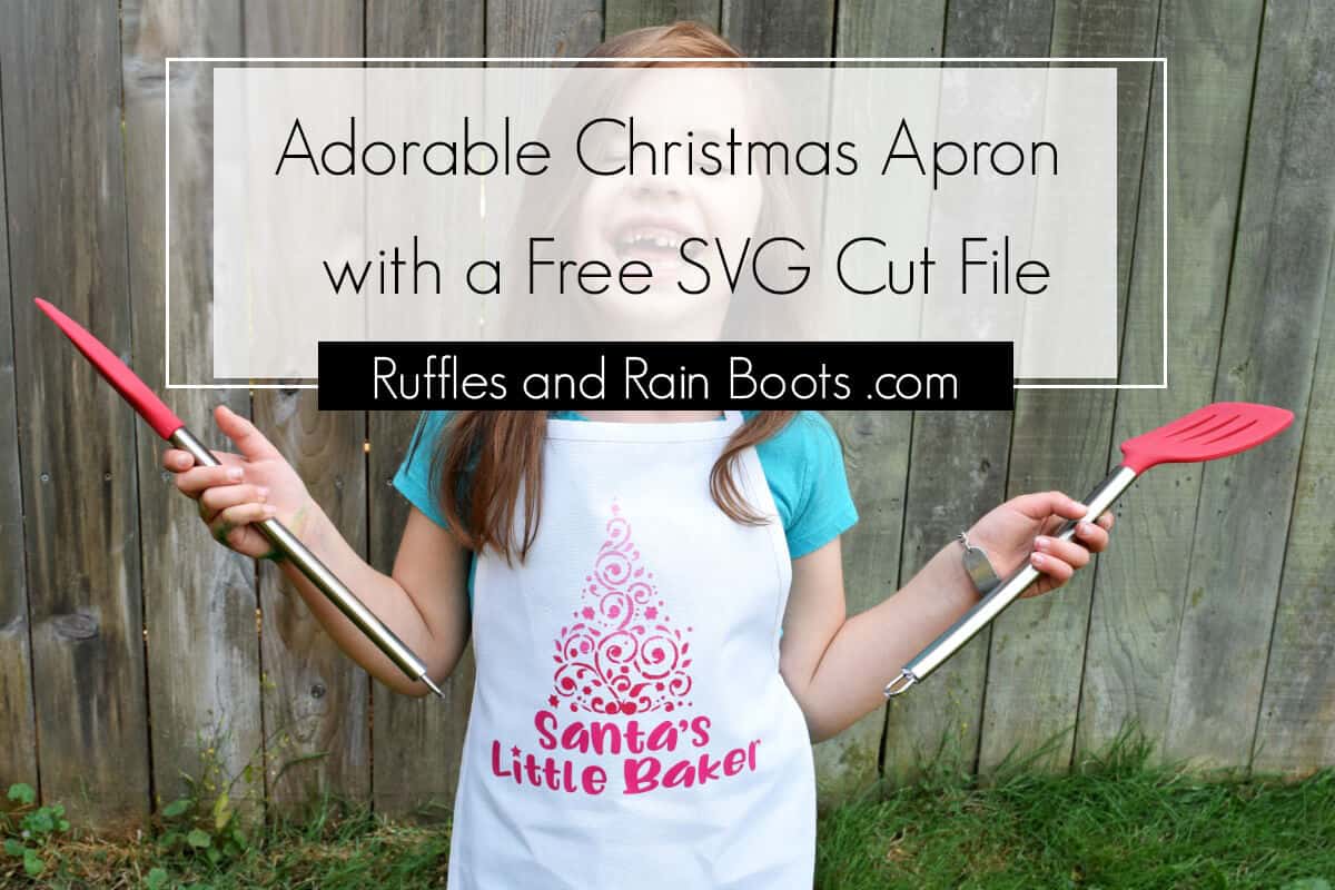 how to make a stenciled kids Christmas apron for kids and Christmas baking kit