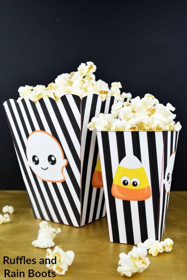 Kawaii Halloween Popcorn Box Printables